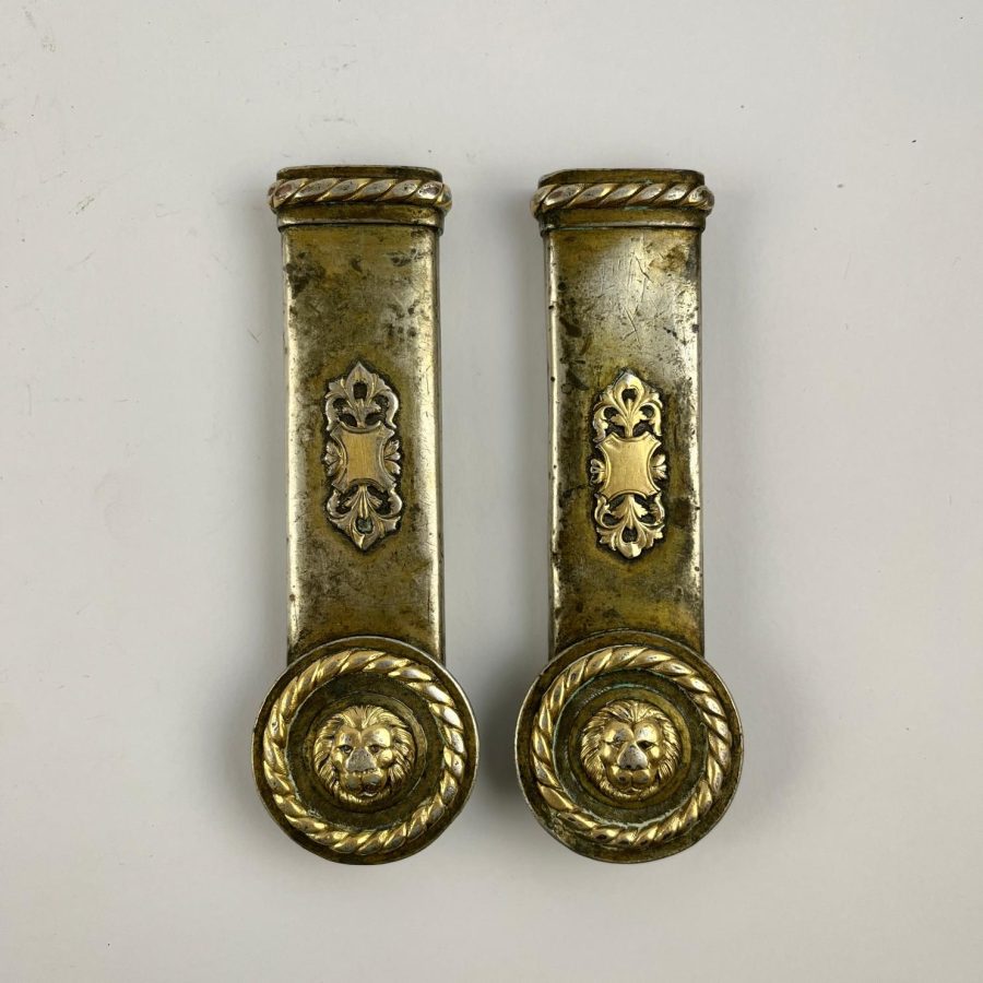 Conjunto de par de estribos   y par de pasadores en plata y oro - Imagen 2