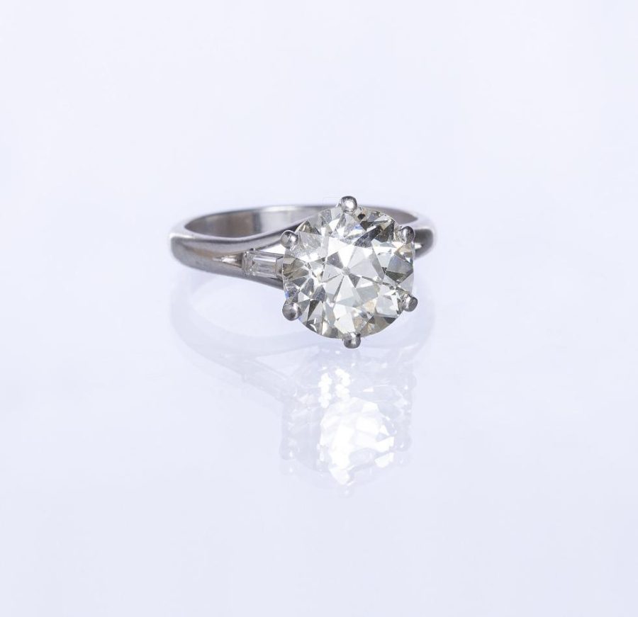 Anillo platino y brillante - Imagen 4