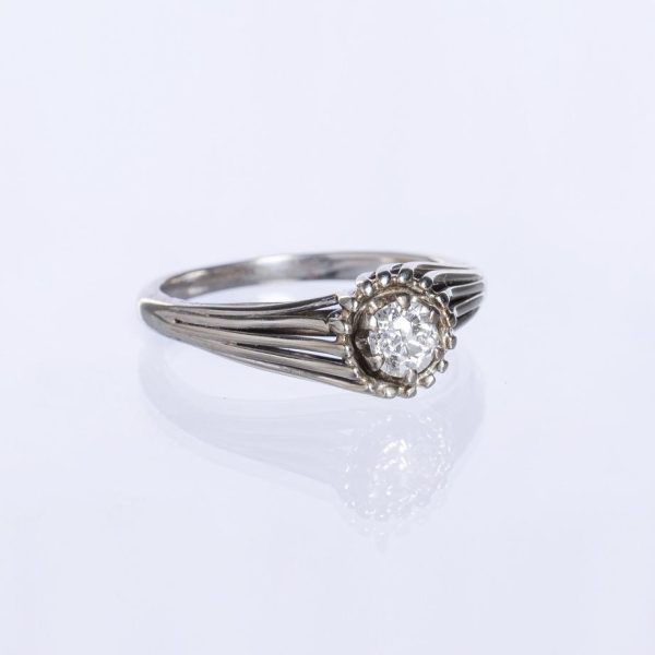 Anillo oro 18 K blanco y brillante