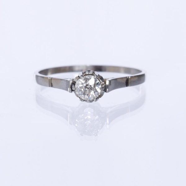 Anillo oro 18 K blanco y brillante