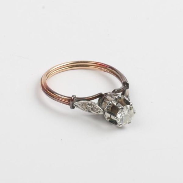 Anillo oro 18 K blanco y brillante