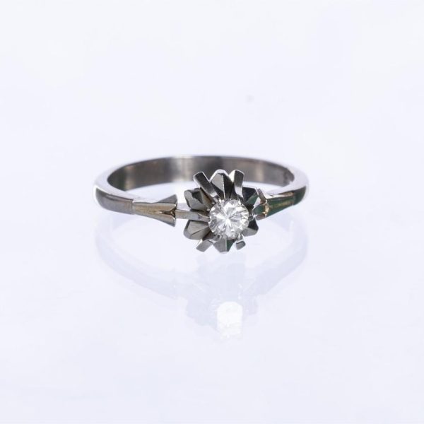 Anillo oro 18 K blanco y brillante
