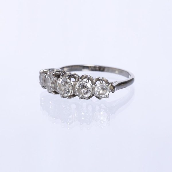 Anillo oro 18 K blanco y brillantes