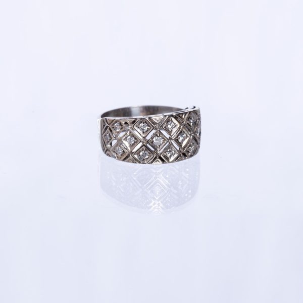Anillo oro 18 K blanco y brillantes
