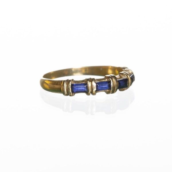 Anillo oro 18 K amarillo y zafiros