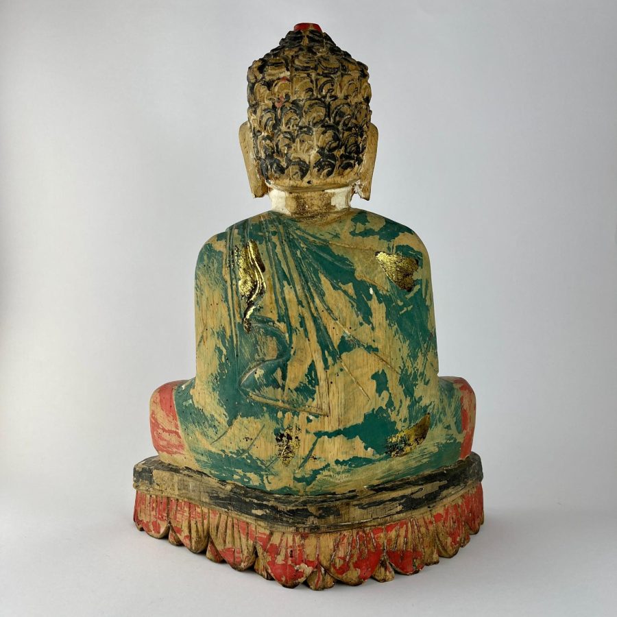 Escultura oriental en madera "Buda" - Imagen 2