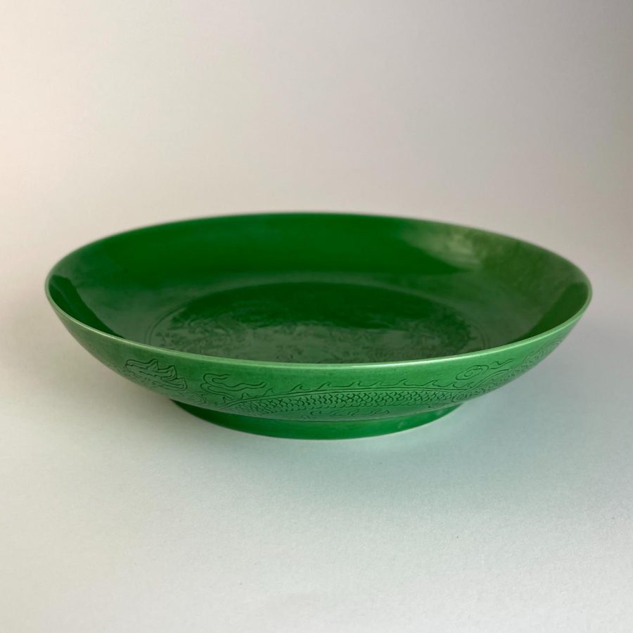 Plato chino en porcelana vidriada - Imagen 2