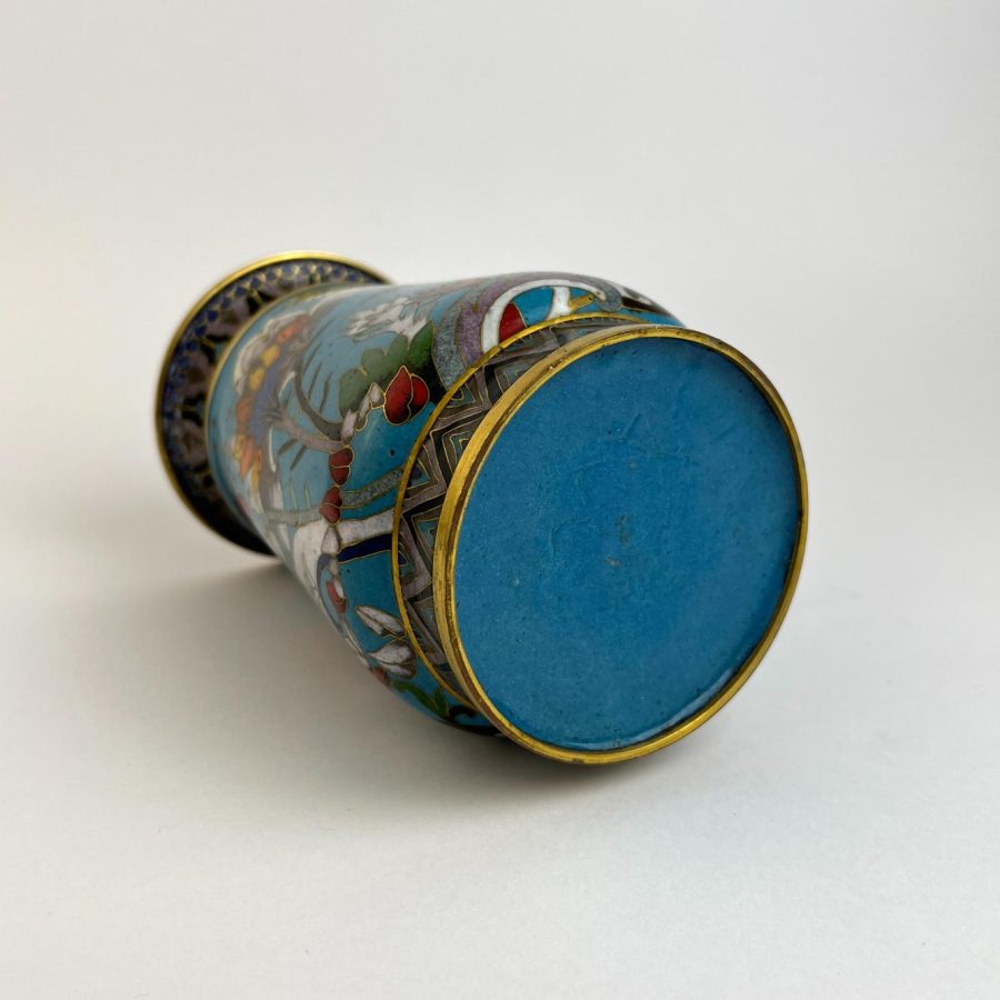 Jarrón chino en bronce cloisonné - Imagen 2