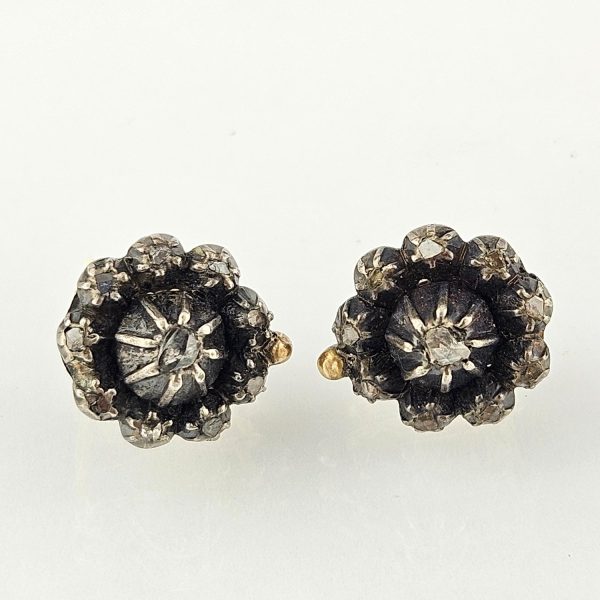 Caravanas oro amarillo, plata y diamantes