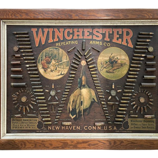 Tablero displey publicitario de municiones Winchester 1890.