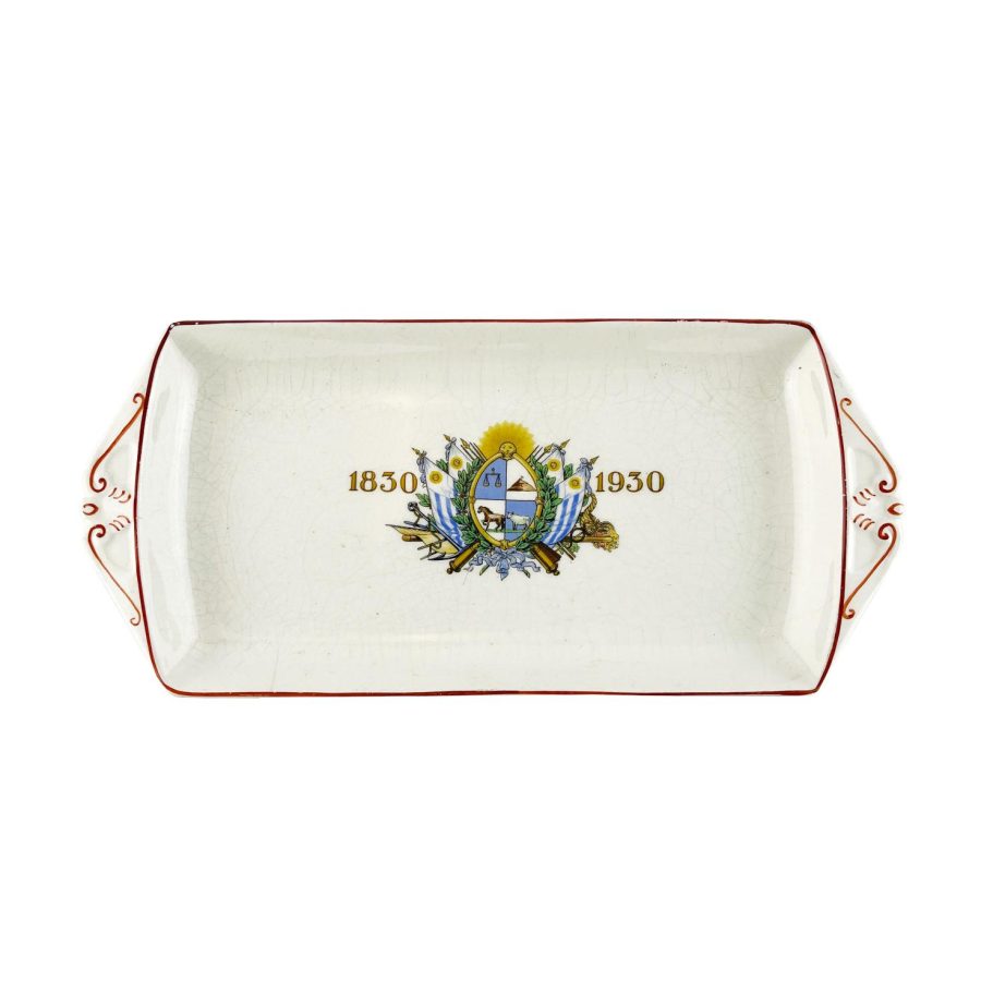 Plato de servir rectangular Centenario de la Constitución Uruguaya 1830 1930
