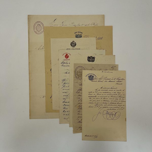 7 cartas dirigidas a Máximo Santos entre 1882 y 1886