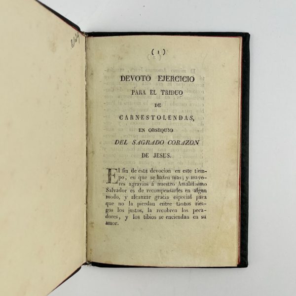 Devoto ejercicio para el Triduo de Carnestolendas                                                                                             Acompañado por:

PEDRO ANTONIO DE PORTEGUEDA: Patente (manuscrito: N. 411) De agregación á la Pia Union del Sagrado Corazón de Jesús