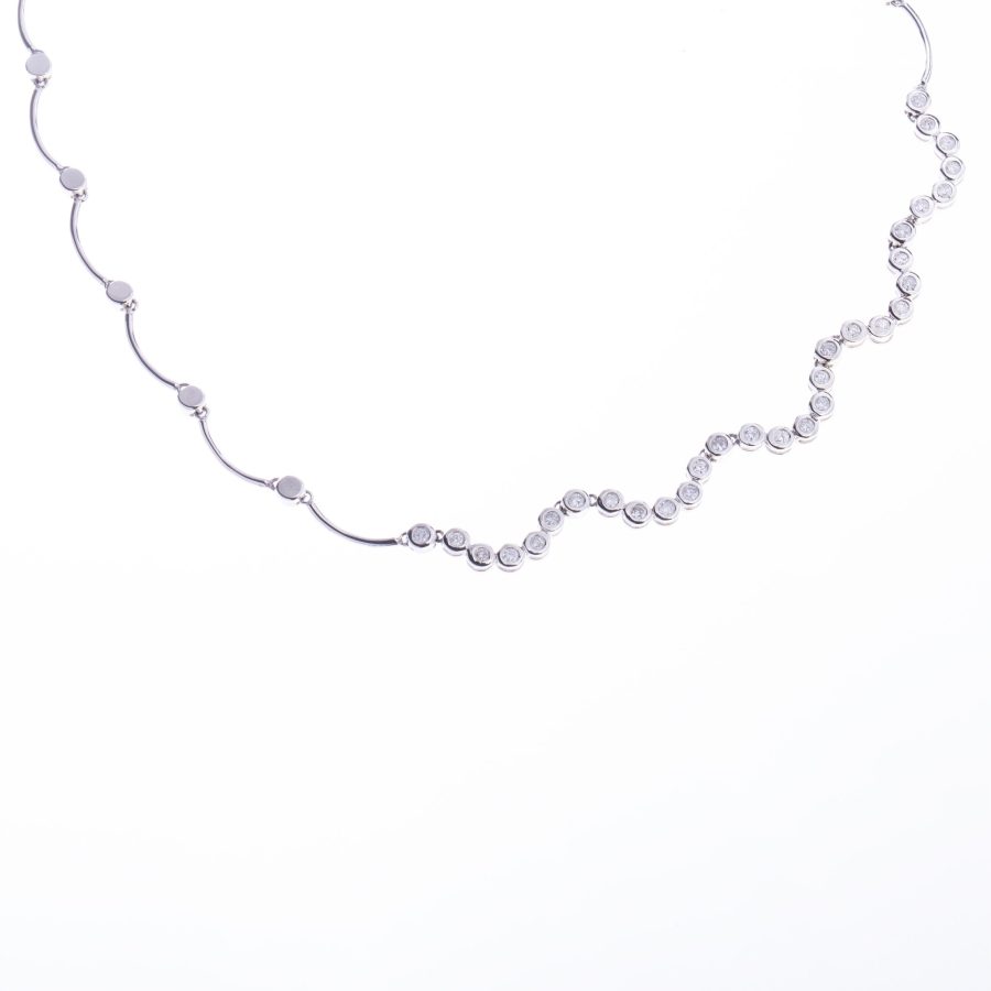 Gargantilla oro blanco y diamantes - Imagen 4