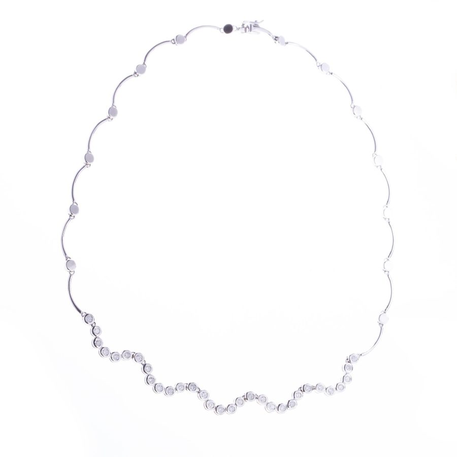 Gargantilla oro blanco y diamantes - Imagen 5