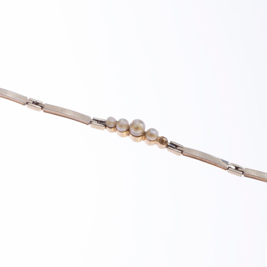Pulsera oro 18 K amarillo y perlas - Imagen 2