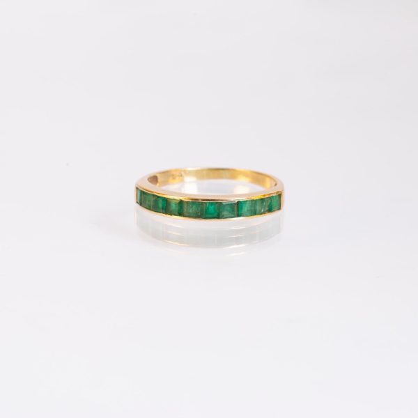 Anillo oro 18 K amarillo y esmeraldas