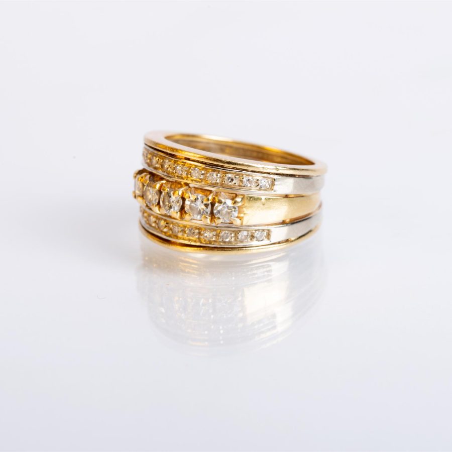 Anillo oro 18 K amarillo y diamantes - Imagen 3