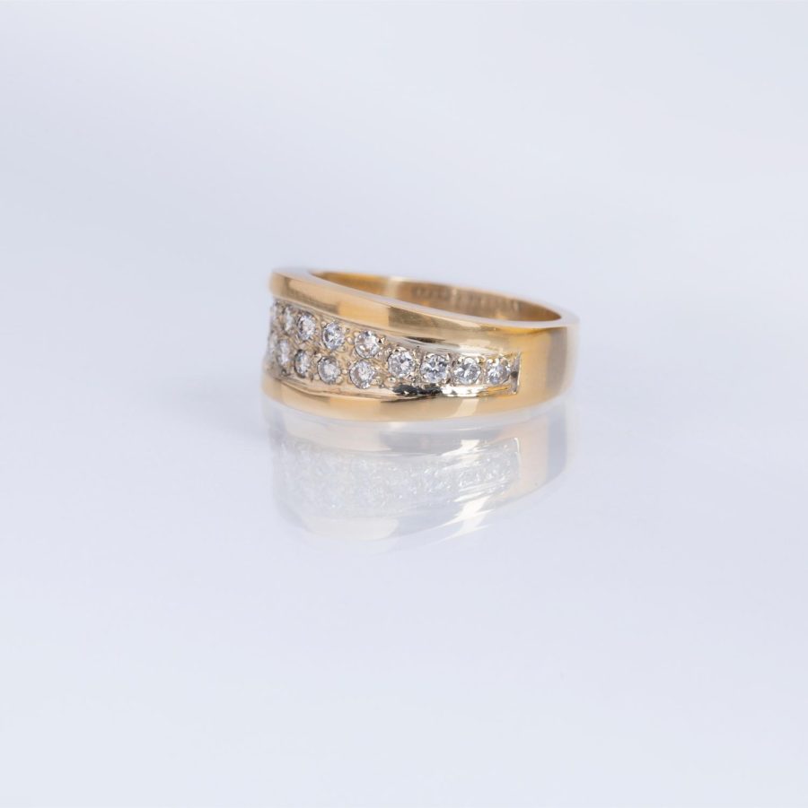 Anillo oro 18 K amarillo y diamantes - Imagen 2