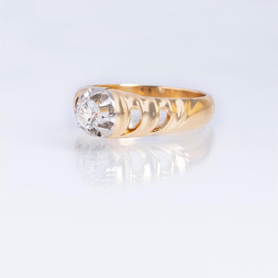 Anillo oro 18 K amarillo y diamante - Imagen 2