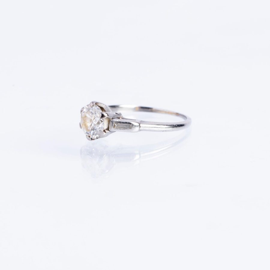 Anillo oro 18 K blanco y diamantes - Imagen 2