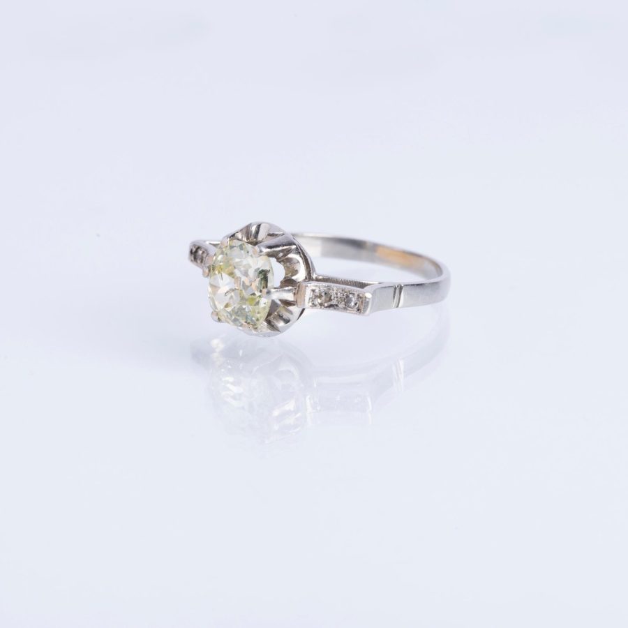Anillo oro 18 K blanco y diamantes - Imagen 2