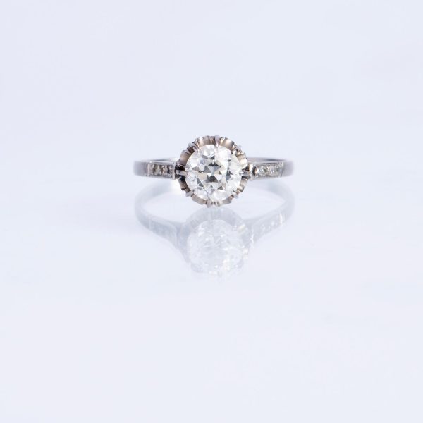 Anillo oro 18 K blanco y brillante