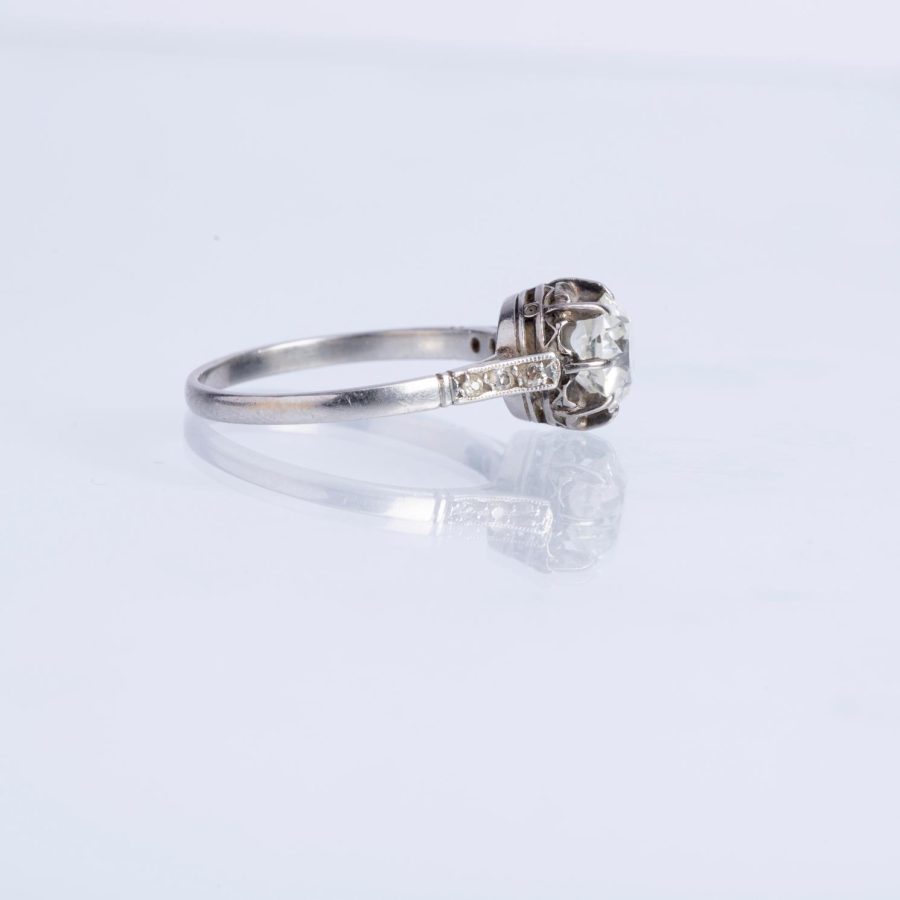 Anillo oro 18 K blanco y brillante - Imagen 2