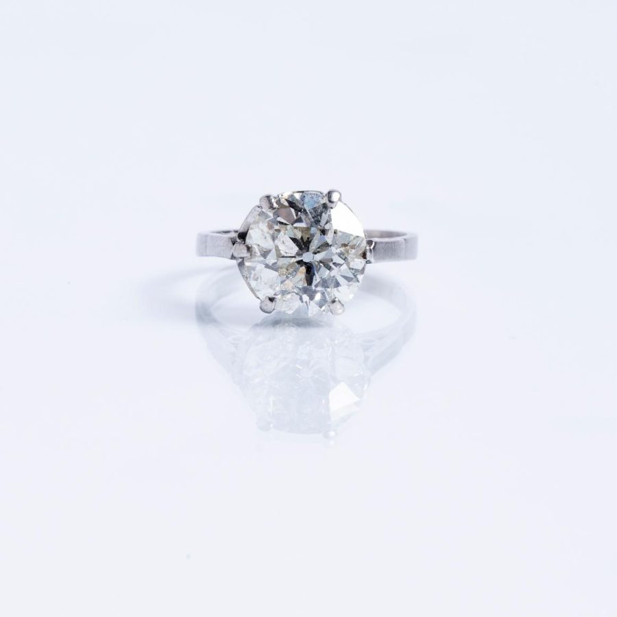 Anillo oro 18 K blanco y diamante - Imagen 2