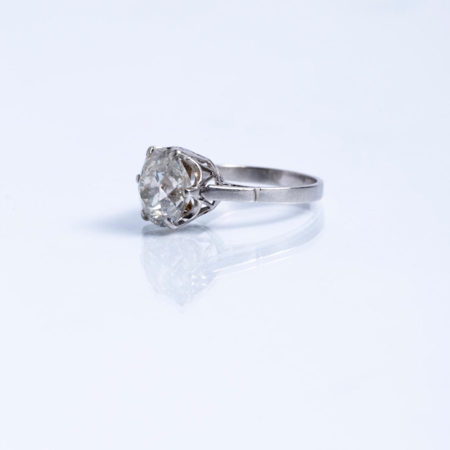 Anillo oro 18 K blanco y diamante - Imagen 3