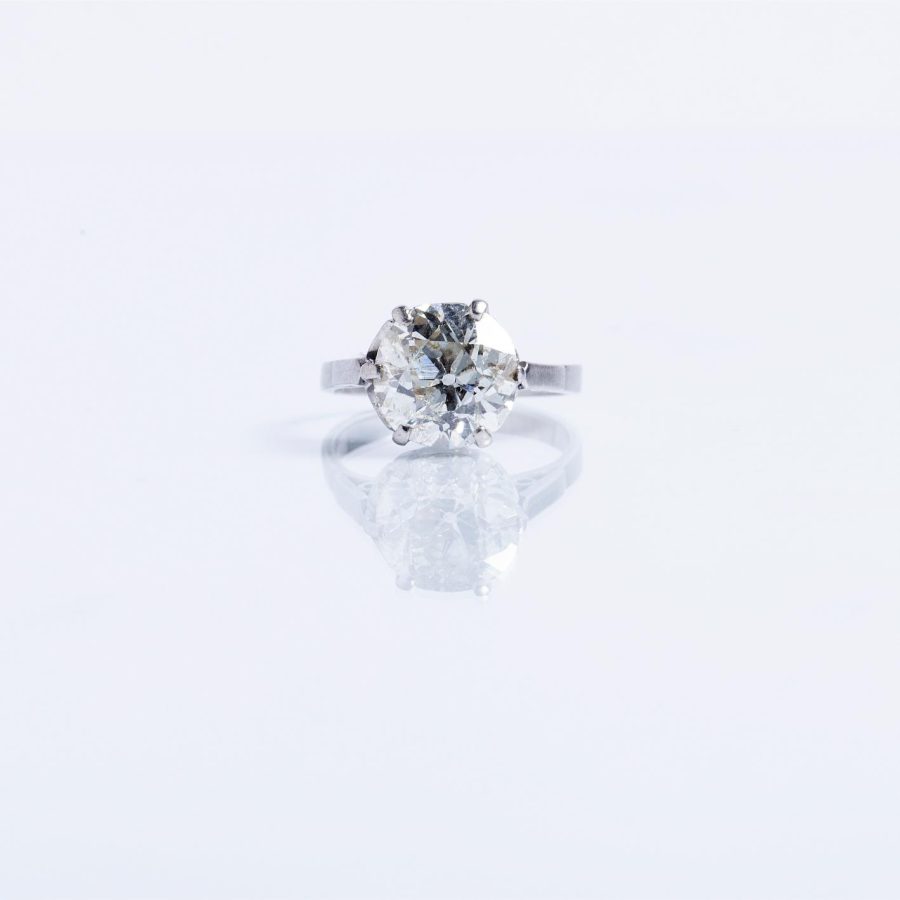 Anillo oro 18 K blanco y diamante - Imagen 4