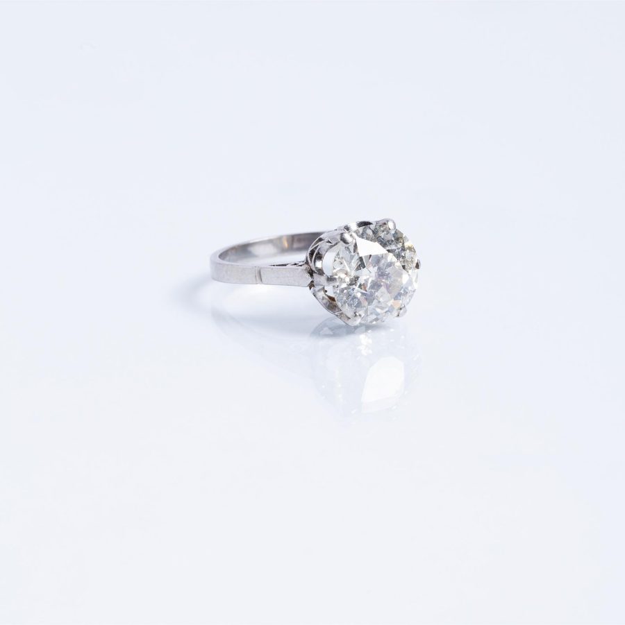 Anillo oro 18 K blanco y diamante - Imagen 7