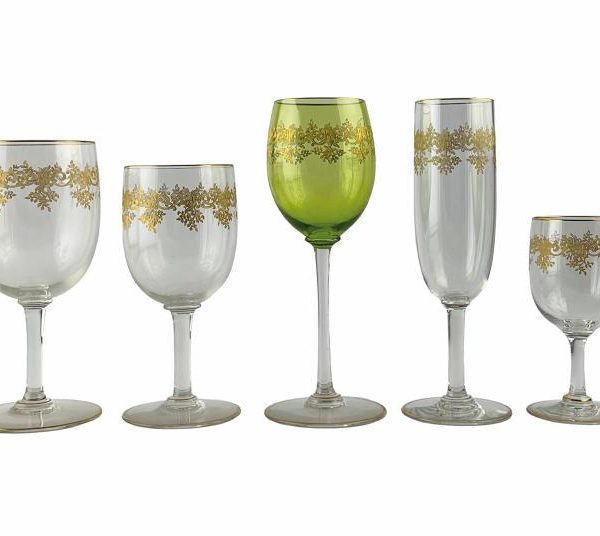 Juego de copas en cristal Baccarat modelo Recamier