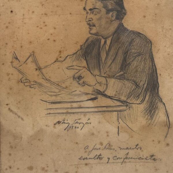 Firma ilegible "Retrato de José Luis Zorrilla de San Martín"