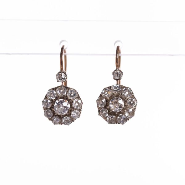 Caravanas en oro 18 K con brillantes