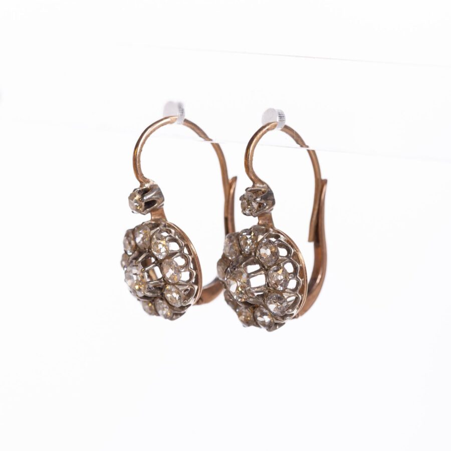 Caravanas en oro 18 K con brillantes - Imagen 2
