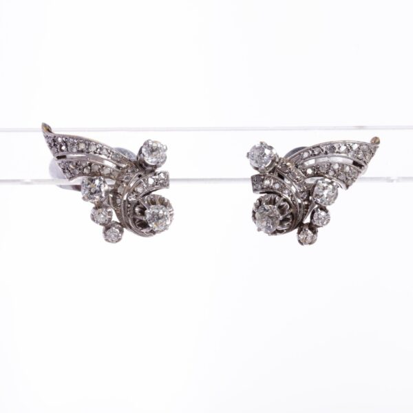 Caravanas en oro 18 K con brillantes y diamantes