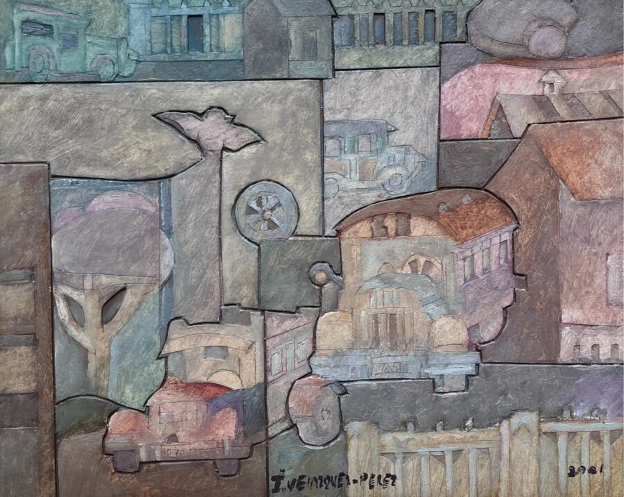 Javier Velázquez Pérez. Óleo Y Collage Sobre Fibra
