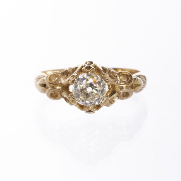 Anillo solitario en oro 18 k con brillante