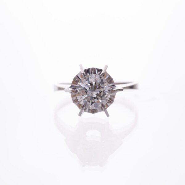 Anillo solitario en oro 18 K con brillante