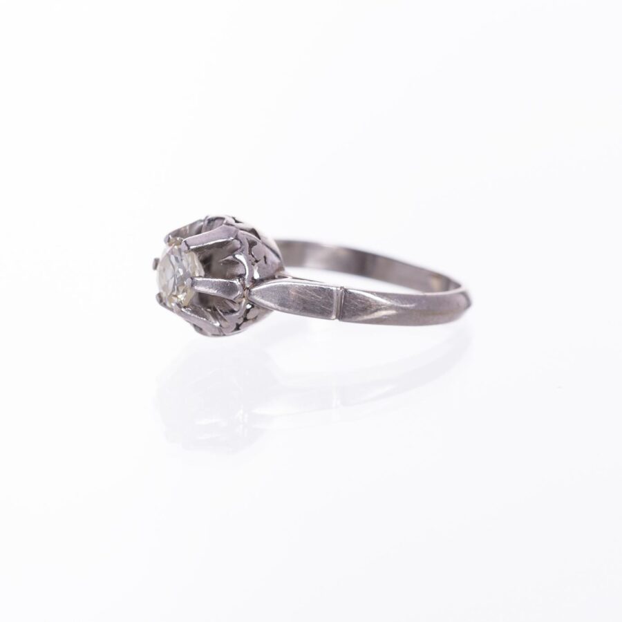 Anillo solitario en platino con brillante - Imagen 2