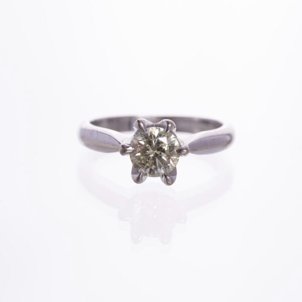 Anillo solitario en oro 14 K con brillante
