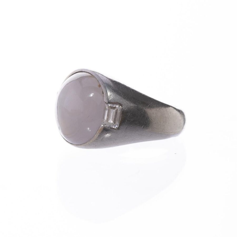 Anillo en oro 18 K con ópalo y diamantes - Imagen 2