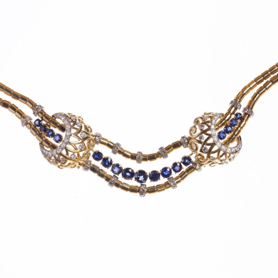 Set en oro 18 K, zafiros y brillantes - Imagen 3