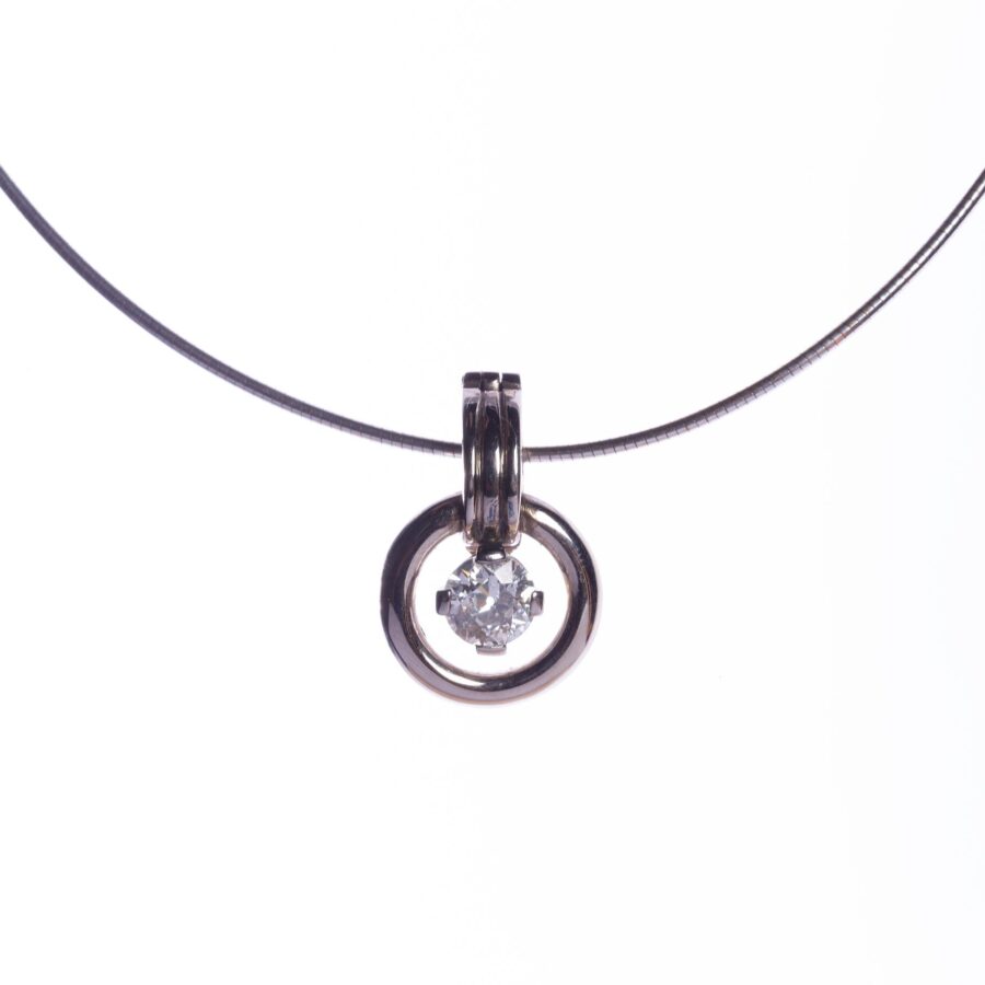 Gargantilla en oro 18 K con brillante - Imagen 2
