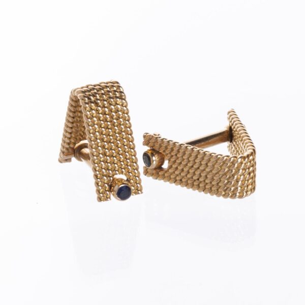 Gemelos en oro 18 K con zafiros