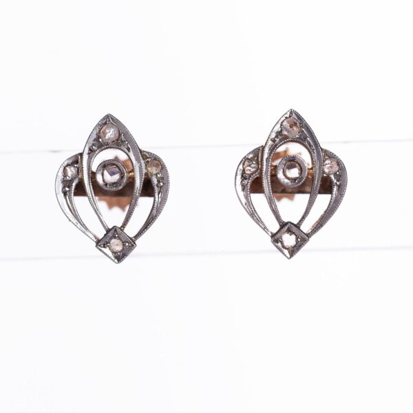 Caravanas art nouveau en oro 18 K con diamantes