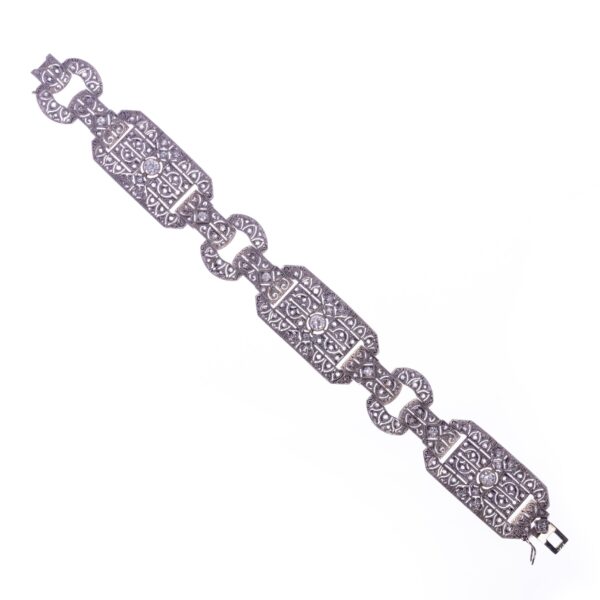 Pulsera art decó en platino con brillantes