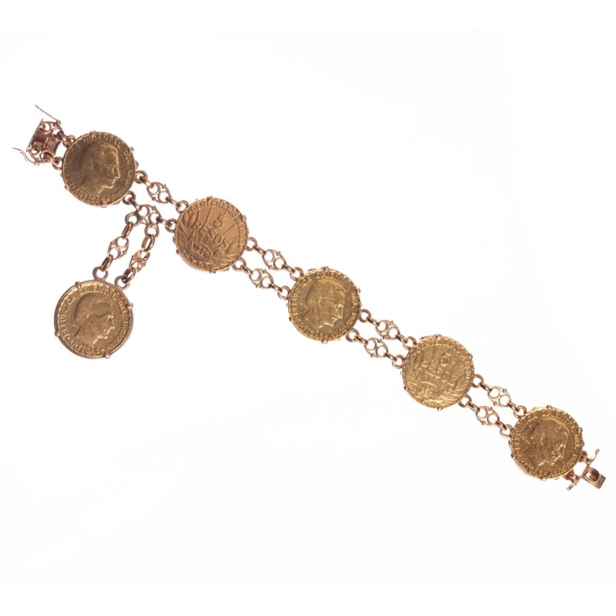 Pulsera en oro 18 K con monedas en oro