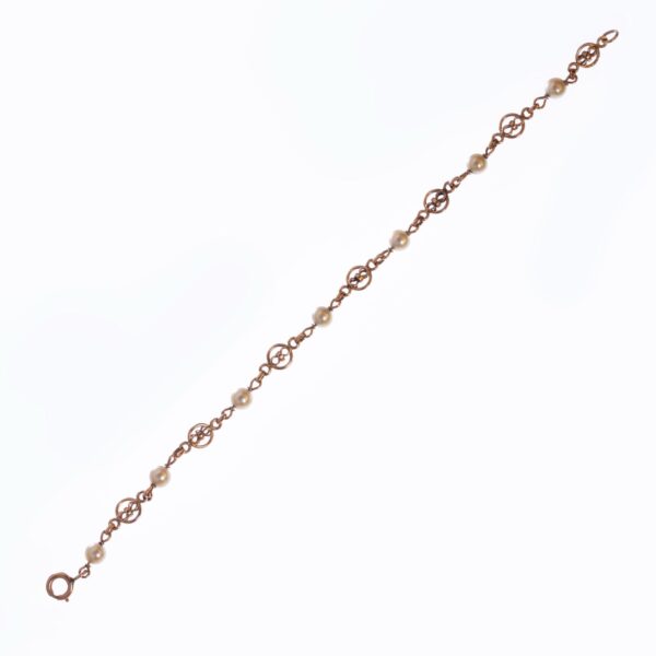 Pulsera en oro 18 K y perlas